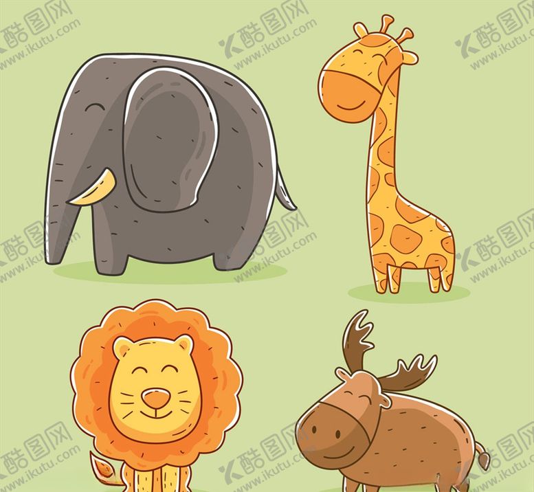 编号：78801510061314585982【酷图网】源文件下载-彩绘野生动物