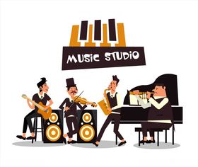 卡通乐队音乐人物素材