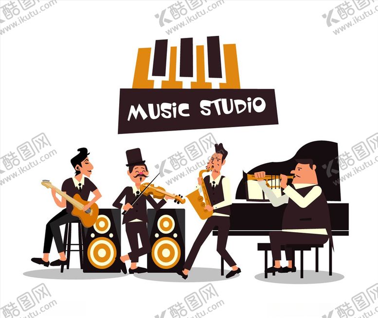 编号：76548510301001235031【酷图网】源文件下载-卡通乐队音乐人物素材