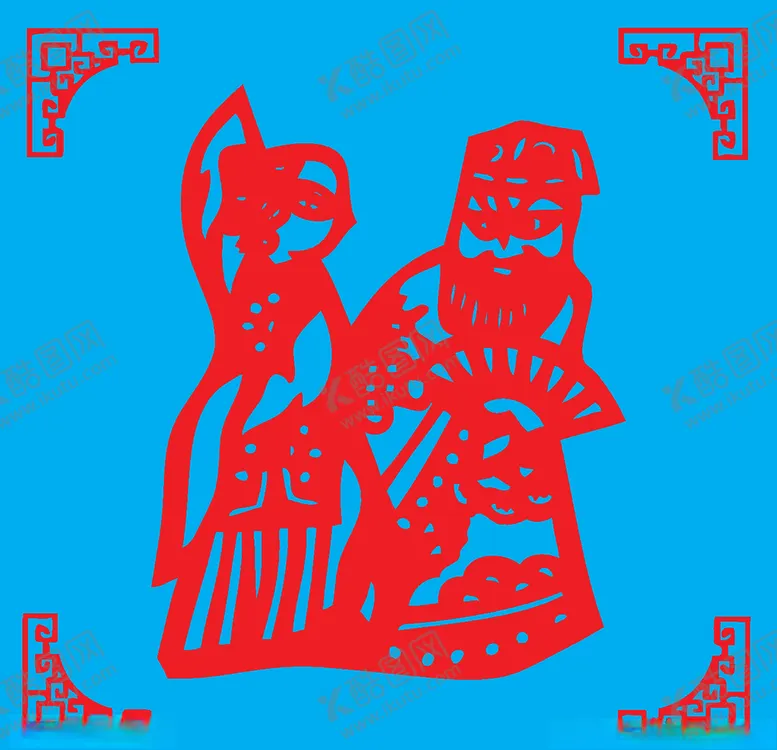 编号：41281304280349344417【酷图网】源文件下载-戏曲人物剪纸