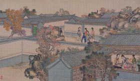 红楼梦场景精美工笔画
