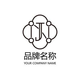 花朵字母J标志设计