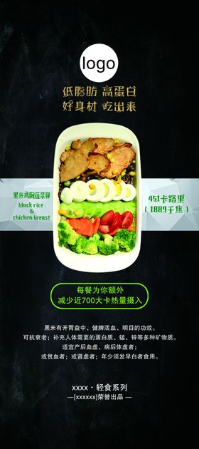 健身食谱展架海报