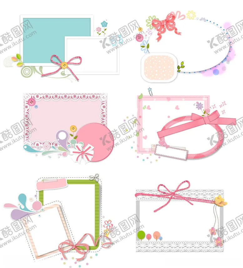 编号：42700204241930391574【酷图网】源文件下载-多彩可爱装饰边框集合
