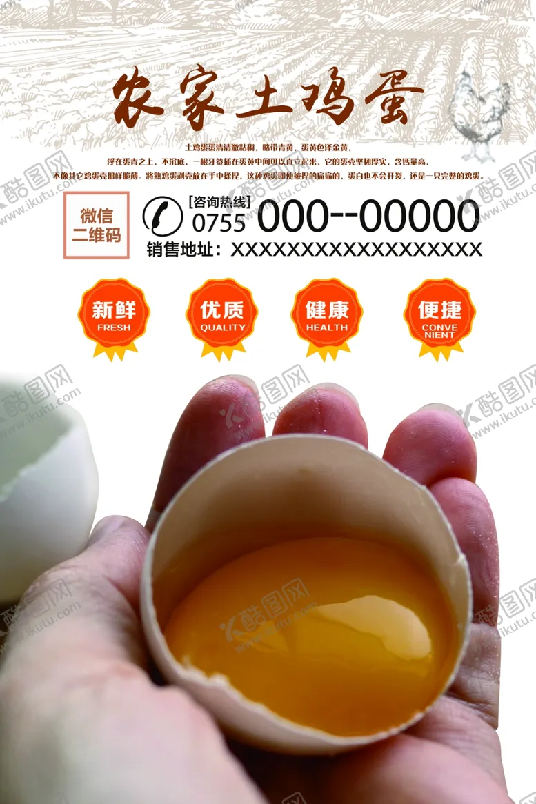 编号：60978006242120406933【酷图网】源文件下载-农家土鸡蛋海报