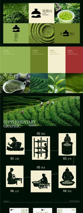 茶logo辅助图形VI设计