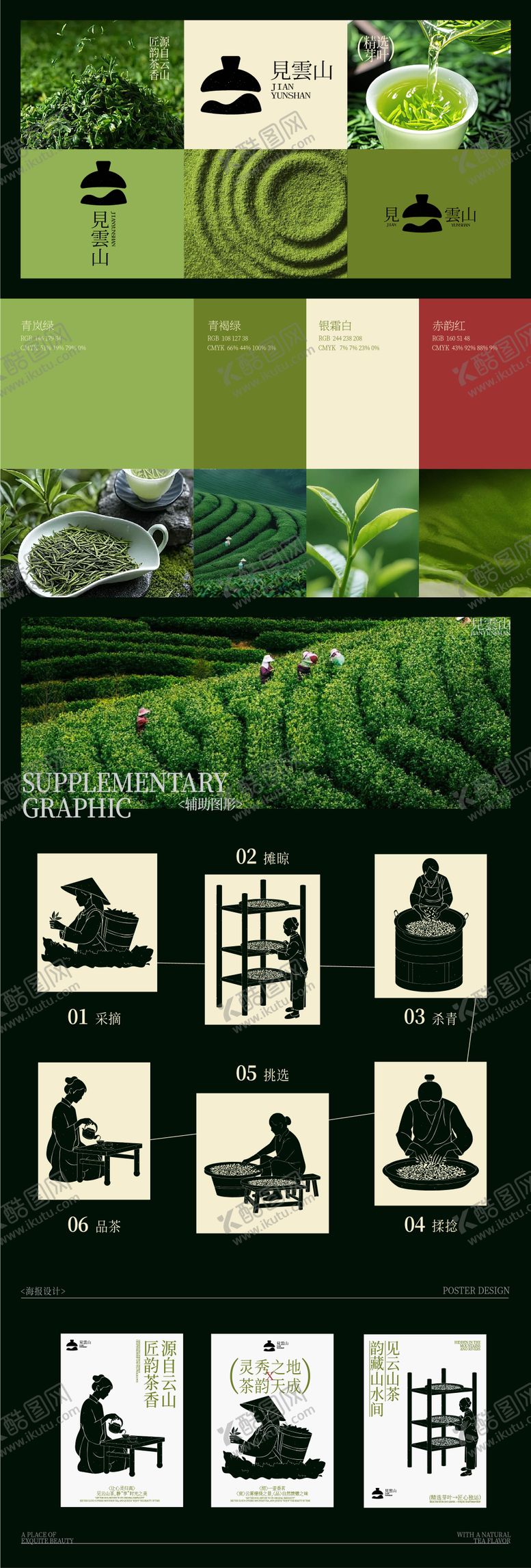 编号：83532602240222431303【酷图网】源文件下载-茶logo辅助图形VI设计