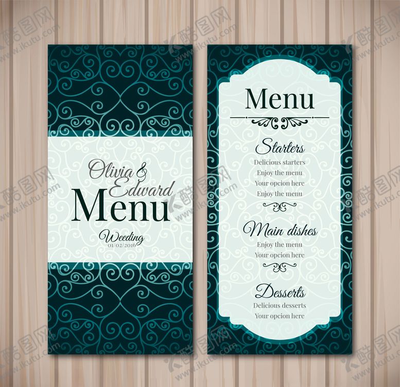 编号：53166309150714392446【酷图网】源文件下载-简约西餐菜单折页