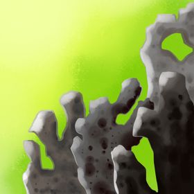 手绘抽象假山