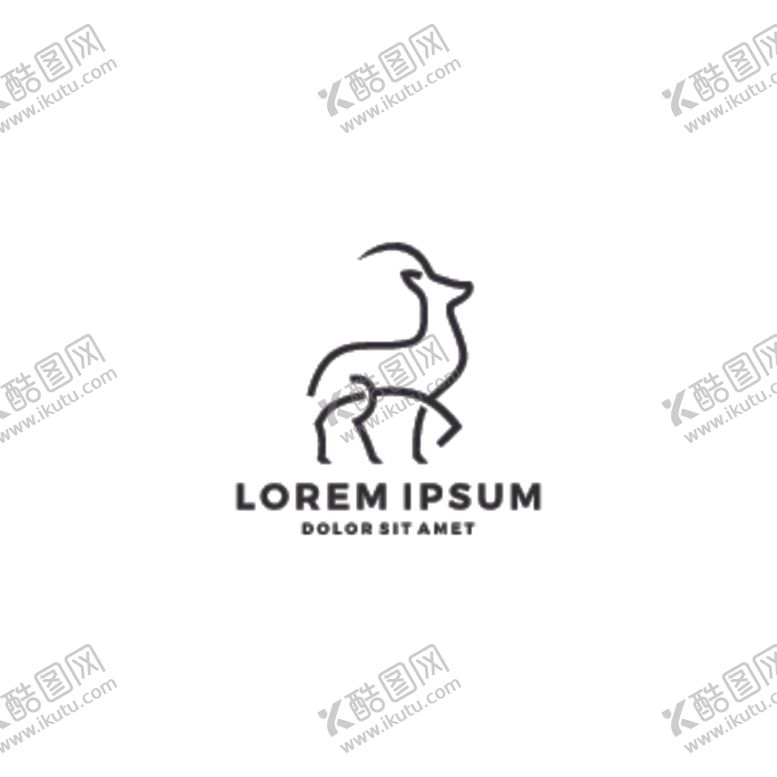 鹿头标志子logo广告设计创意logo