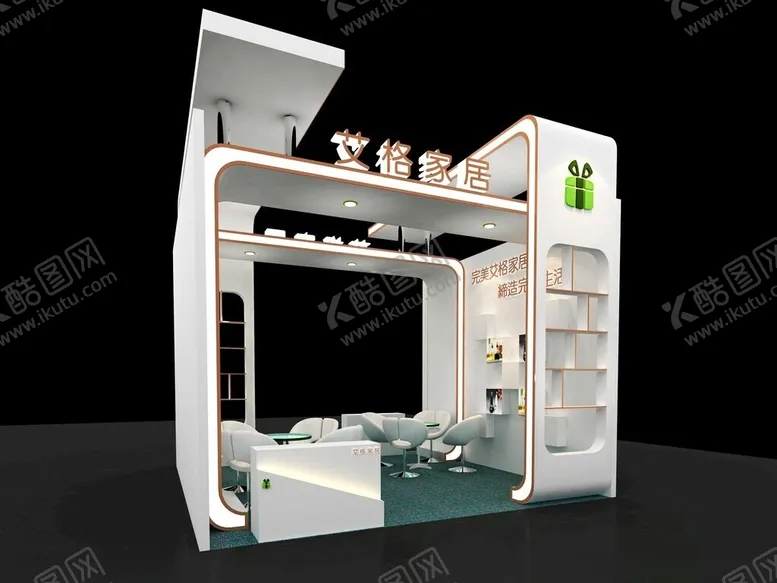 编号：83548002150358225725【酷图网】源文件下载-展览3D模型二面开口