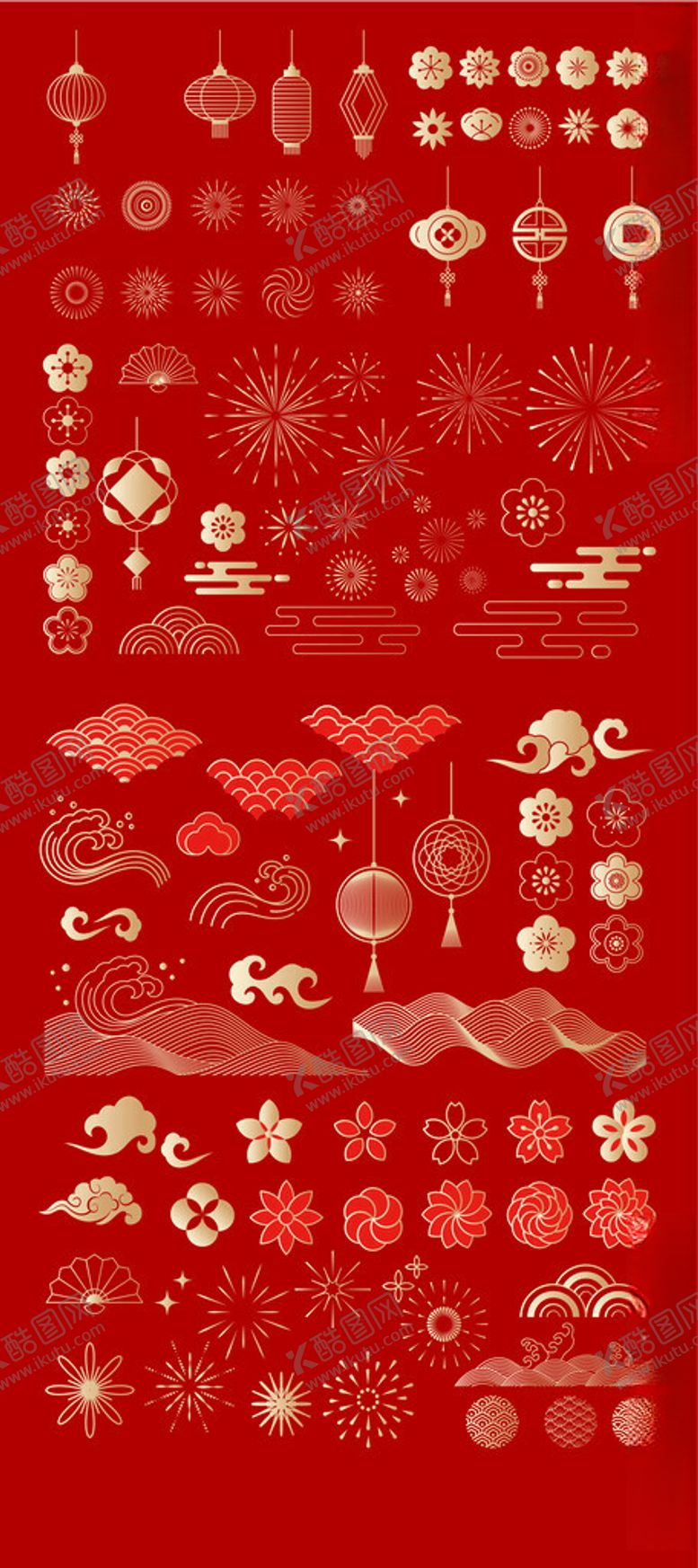 编号：17951711251216422587【酷图网】源文件下载-矢量中国传统吉祥祝福图形合集