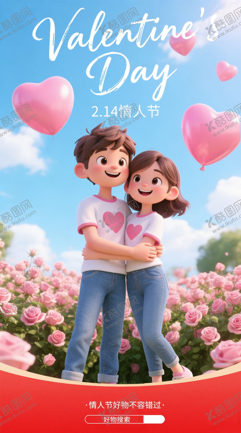 编号：58438002060208124513【酷图网】源文件下载-情人节营销海报
