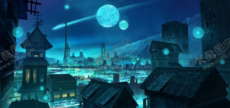 编号：55284509202204377930【酷图网】源文件下载-华灯初上古风场景