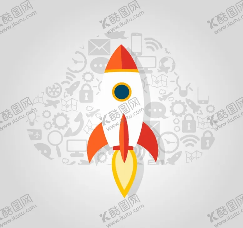 编号：12574310020129443986【酷图网】源文件下载-橙色火箭矢量
