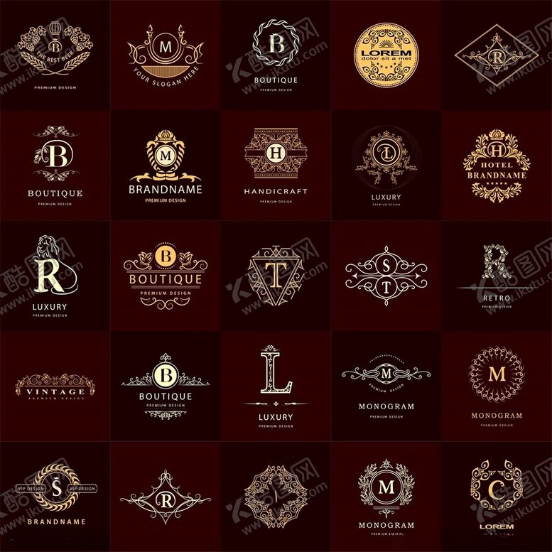 编号：50792109261649378231【酷图网】源文件下载-奢华复古风高端标志