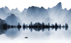 抽象意境水墨山水装饰画