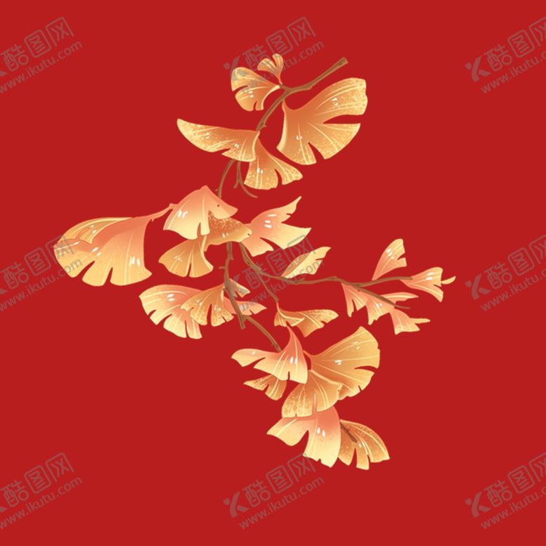 编号：41885701170447323370【酷图网】源文件下载-手绘银杏树叶