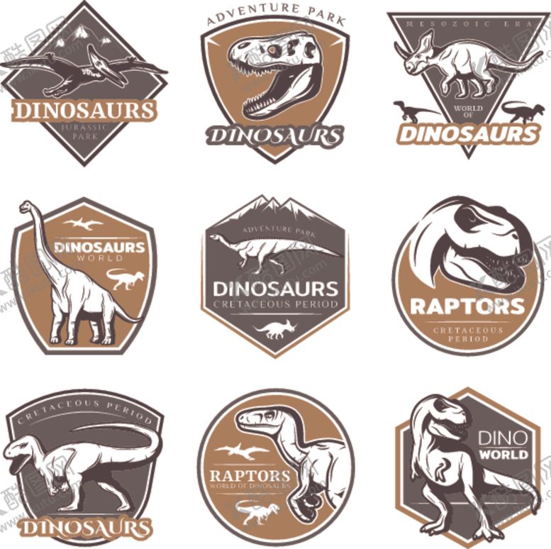 编号：85253209261542335633【酷图网】源文件下载-恐龙主题标志设计集合