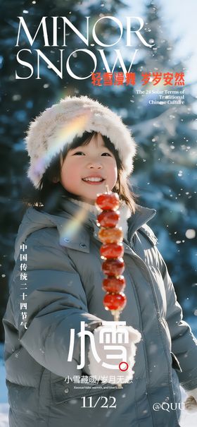 小雪雪花节气节日海报