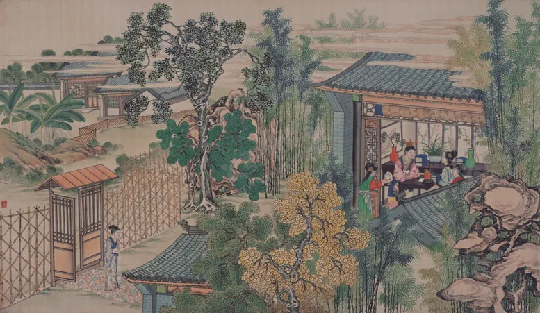 编号：96428005032140536493【酷图网】源文件下载-红楼梦场景精美工笔画