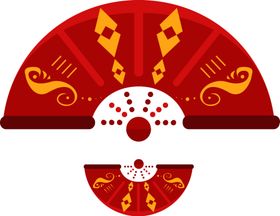扇子鼠年透明素材春节透明元素春节透明素材