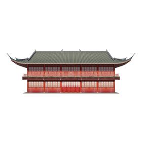 手绘古建筑