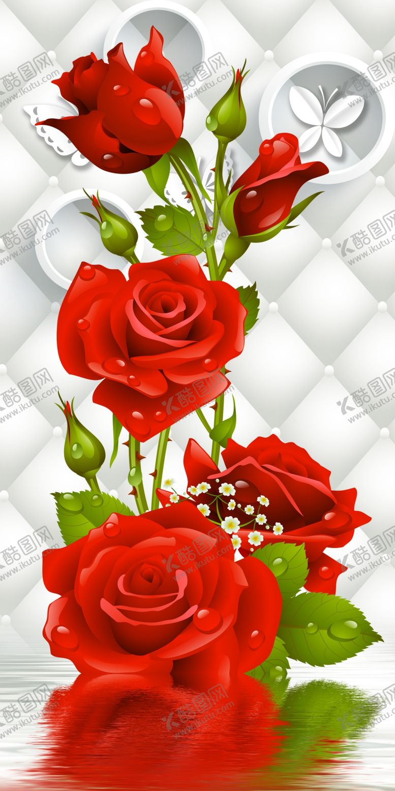 编号：82698904220312508994【酷图网】源文件下载-玫瑰花玄关画