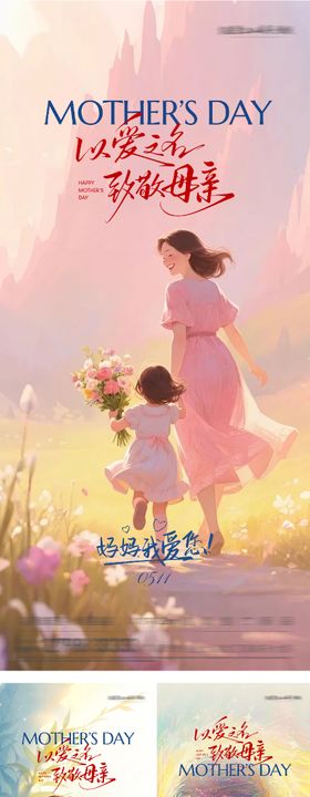 地产母亲节插画系海报
