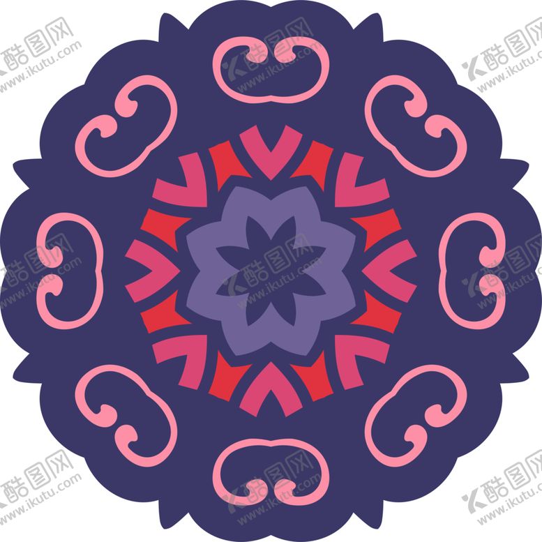 编号：16376401251121137354【酷图网】源文件下载-彩色复古花纹透明底免抠图