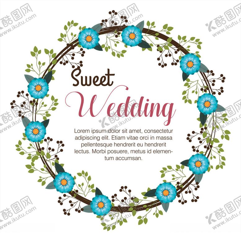 编号：51094809182041351262【酷图网】源文件下载-矢量花朵花环