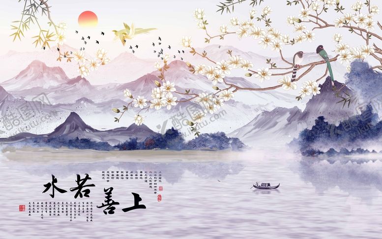 编号：41768309202119291520【酷图网】源文件下载-工笔花鸟 手绘花鸟 水墨梅花 