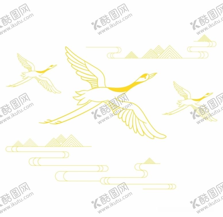 编号：28799005122244087765【酷图网】源文件下载-中国风烫金仙鹤仙山