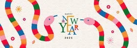 蛇年2025插画春节物料传统纹样