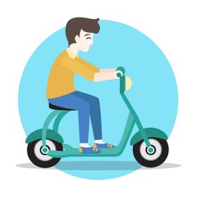 绿色出行骑车的人环保电动交通工具环保交通工具