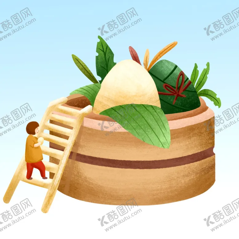 编号：46847901280010151775【酷图网】源文件下载-小人吃粽子