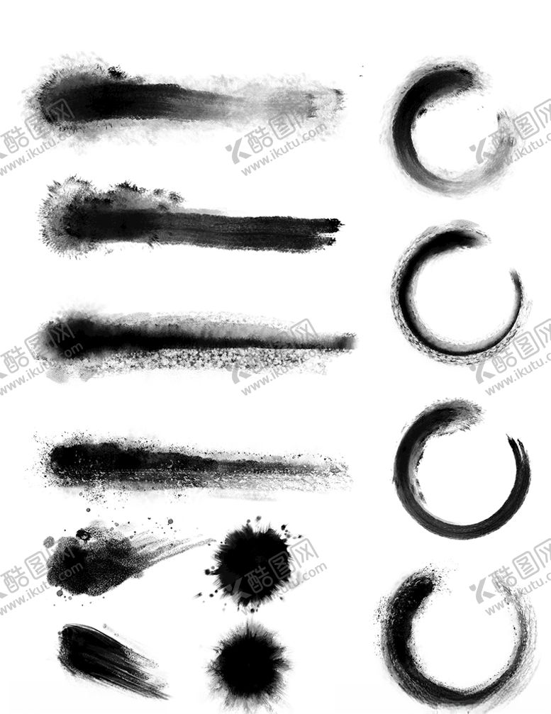 编号：88613306271248043890【酷图网】源文件下载-毛笔路径笔画毛笔图黑色