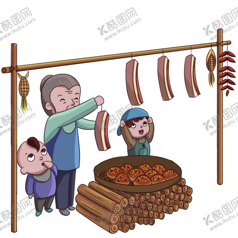 编号：93631806290727426650【酷图网】源文件下载-腊肉卡通