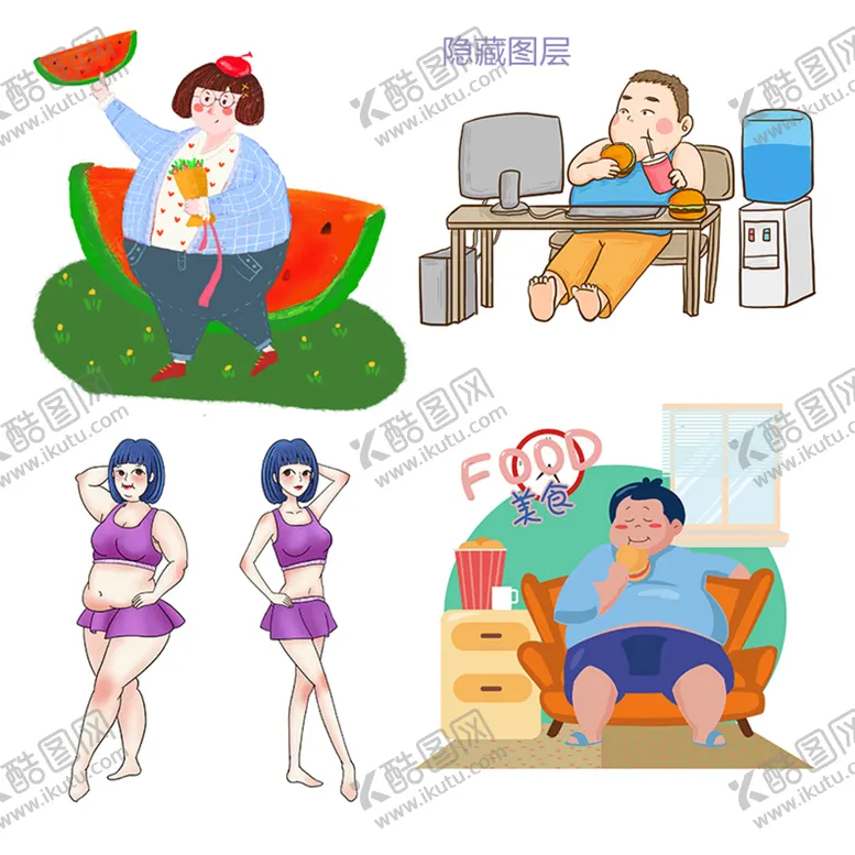 编号：45232410150921149202【酷图网】源文件下载-肥胖卡通
