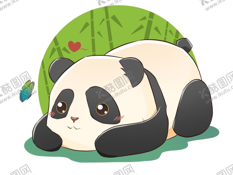 可爱趴着的熊猫手绘手机壳卡通形象卡通