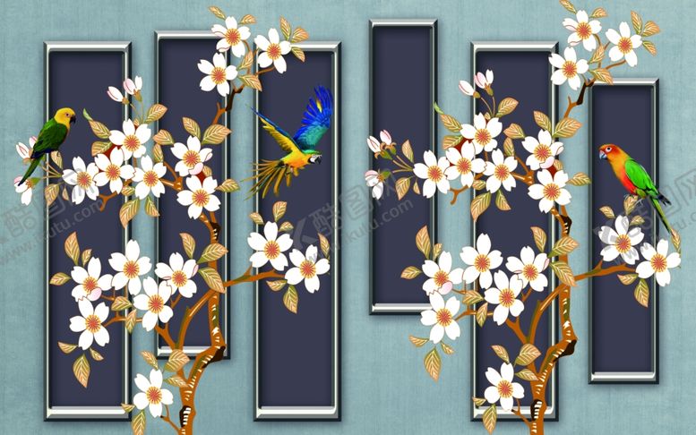 编号：58187509192011029420【酷图网】源文件下载-花鸟工笔画