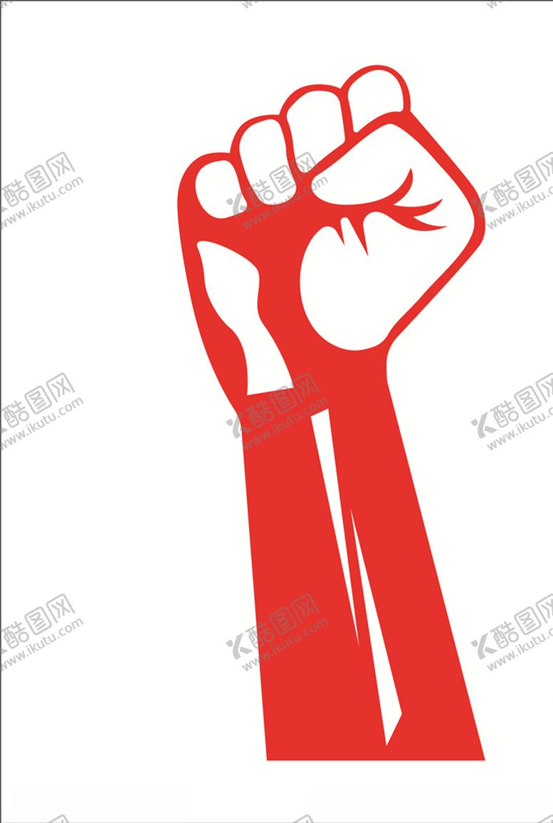 编号：63185905120057588389【酷图网】源文件下载-红色拳头向上剪影矢量素材
