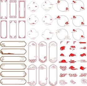 国潮背景边框元素中国风