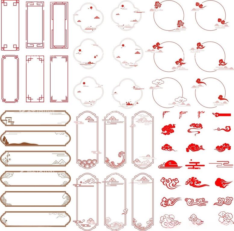 编号：35338111292205324637【酷图网】源文件下载-国潮中国风边框