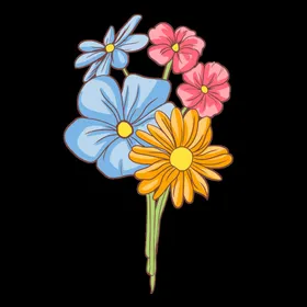 水彩花卉夏天手绘边手绘