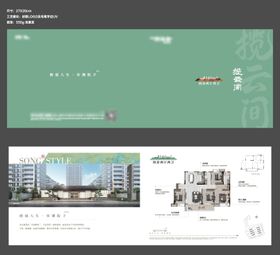 地产蓝色新中式户型折页
