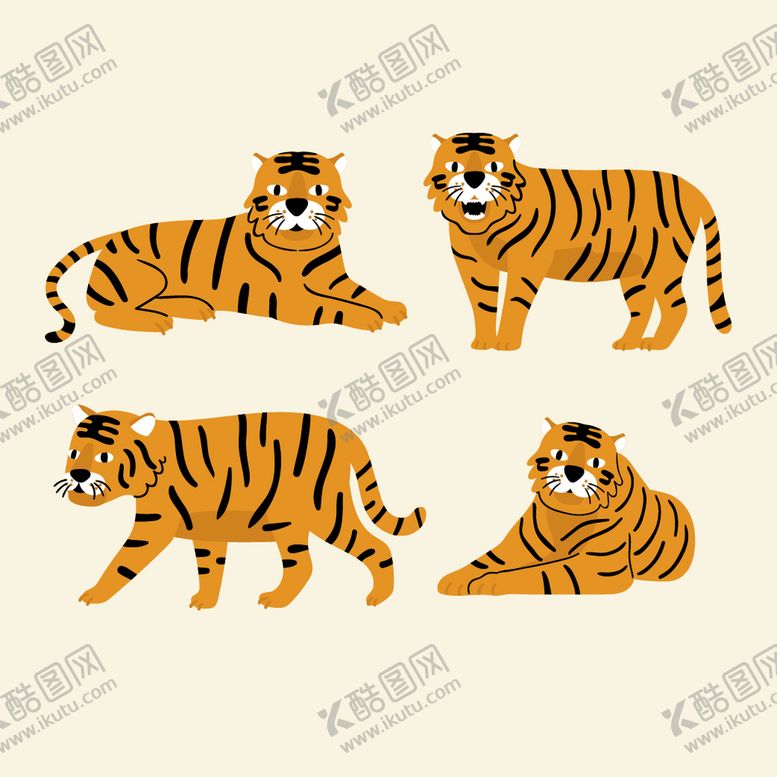 编号：72905609241007297230【酷图网】源文件下载-手绘老虎