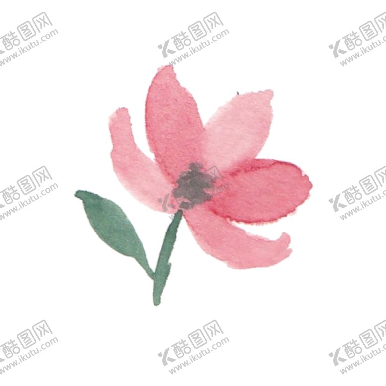 花朵树叶手绘植物小绿叶