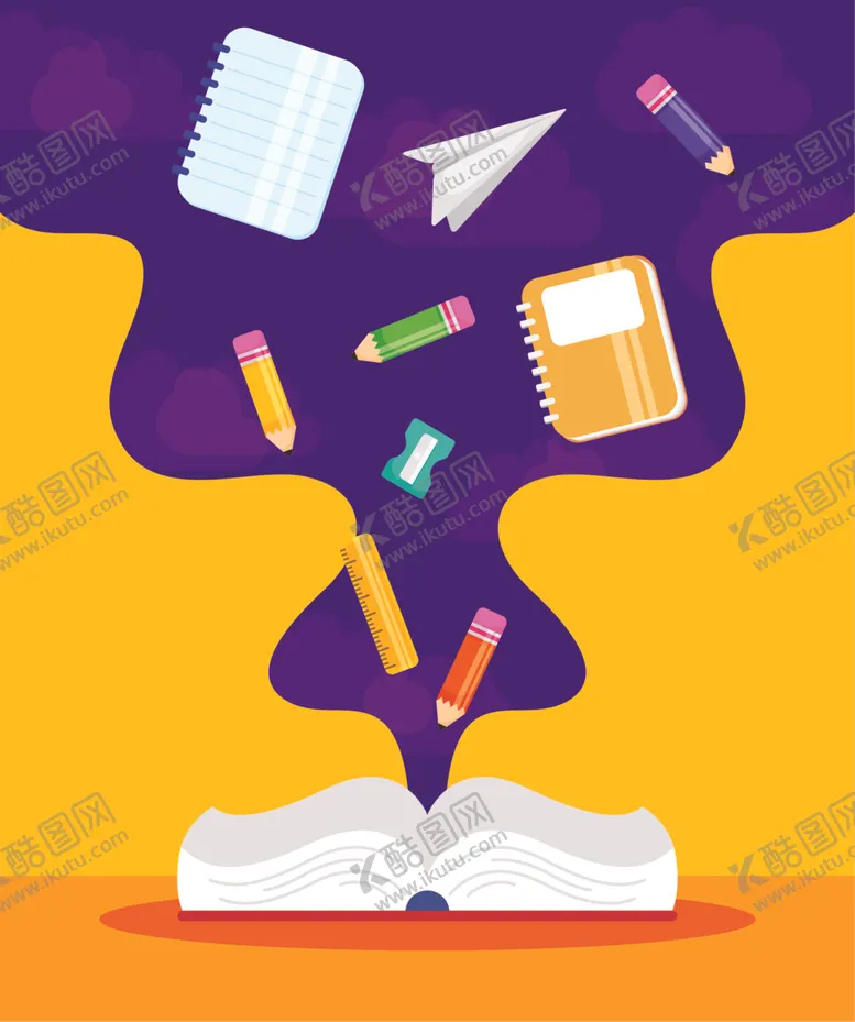 编号：44445912072212561013【酷图网】源文件下载-书本铅笔插画