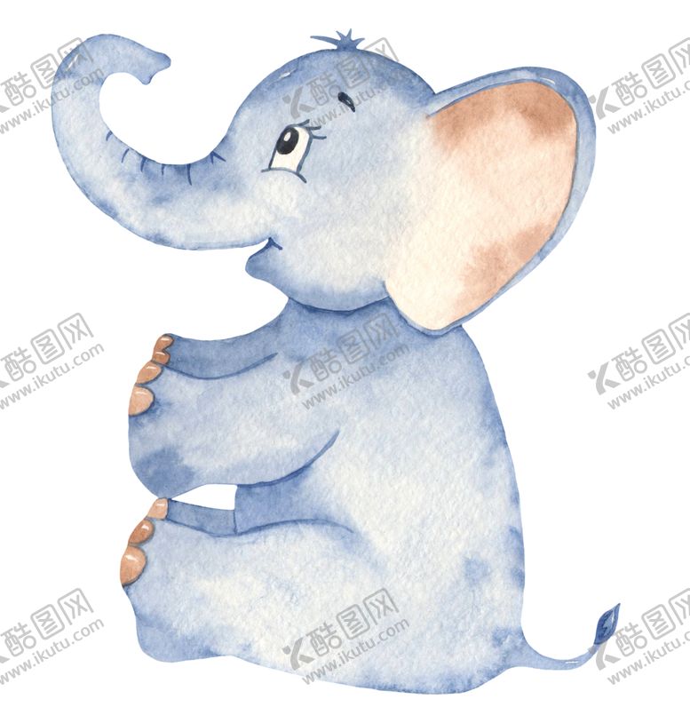 编号：13127510110358512612【酷图网】源文件下载-卡通水彩动物小象